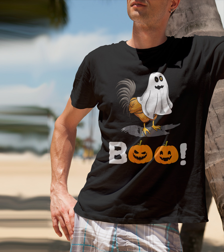 Boo Chicken Halloween Costume With Pumpkins T-Shirt