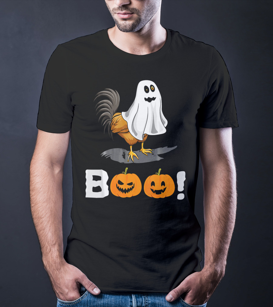 Boo Chicken Halloween Costume With Pumpkins T-Shirt