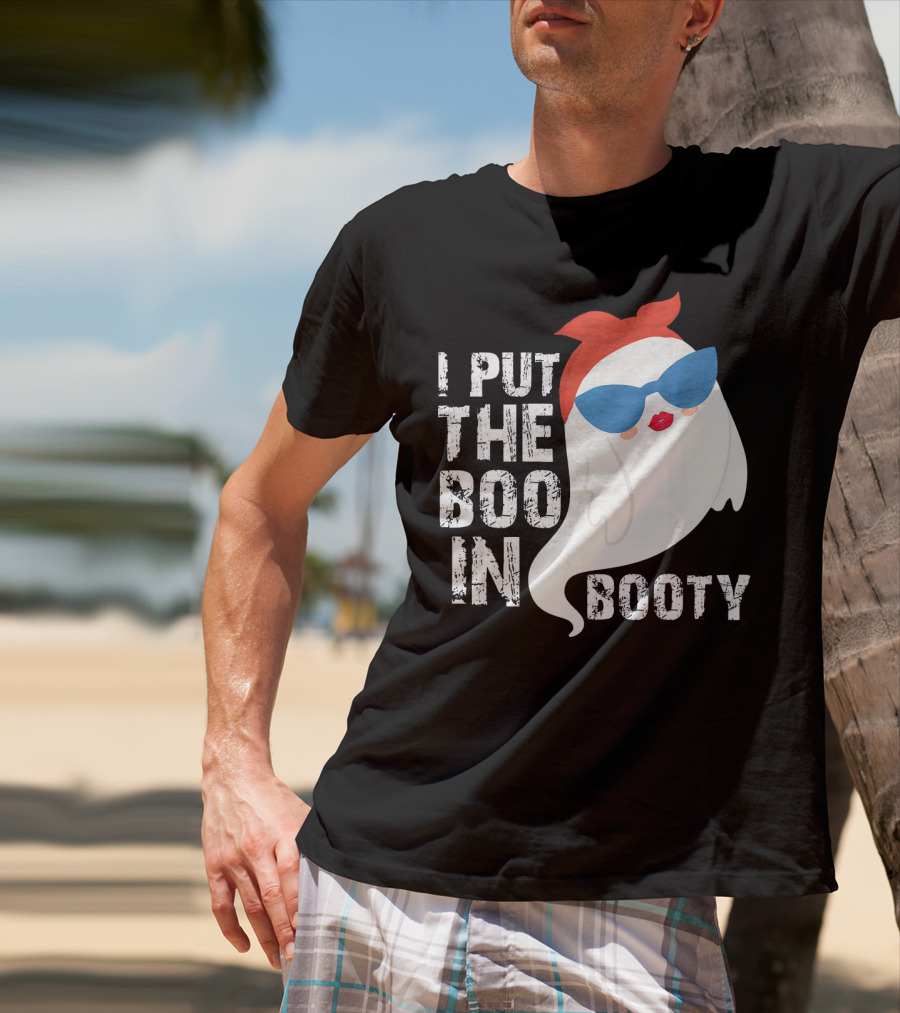 I Put The Boo In Booty Ghost With Sunglasses And Red Bandana T-Shirt