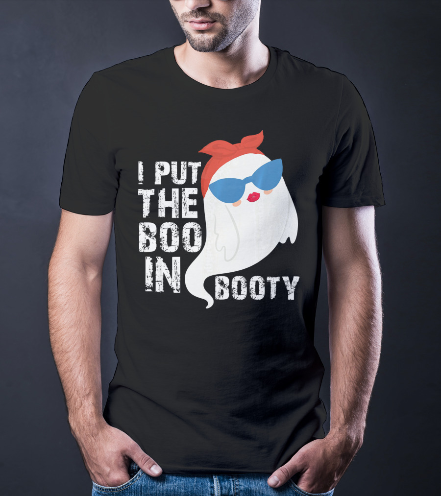 I Put The Boo In Booty Ghost With Sunglasses And Red Bandana T-Shirt