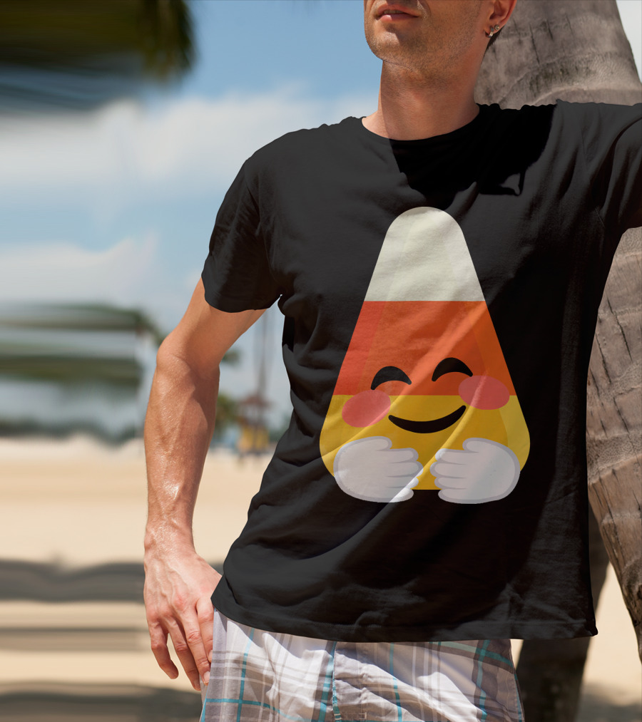 Candy Corn Emoji Hugs Embrace T-Shirt