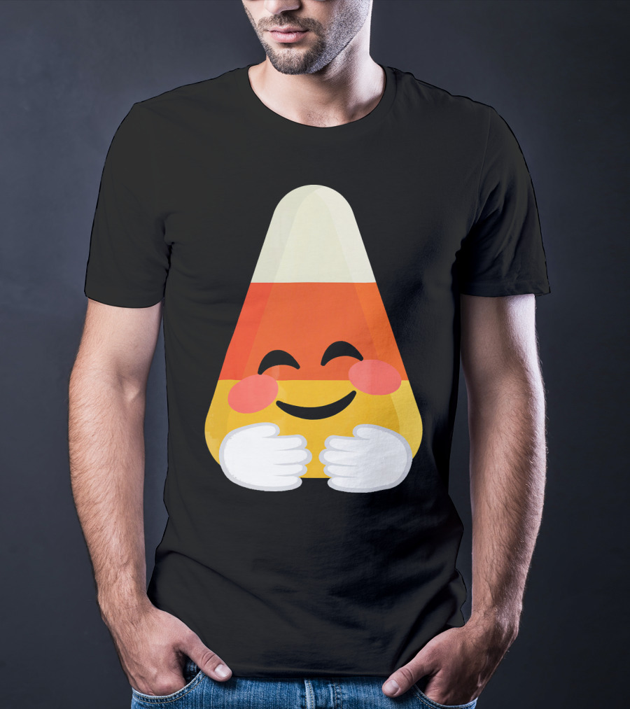 Candy Corn Emoji Hugs Embrace T-Shirt