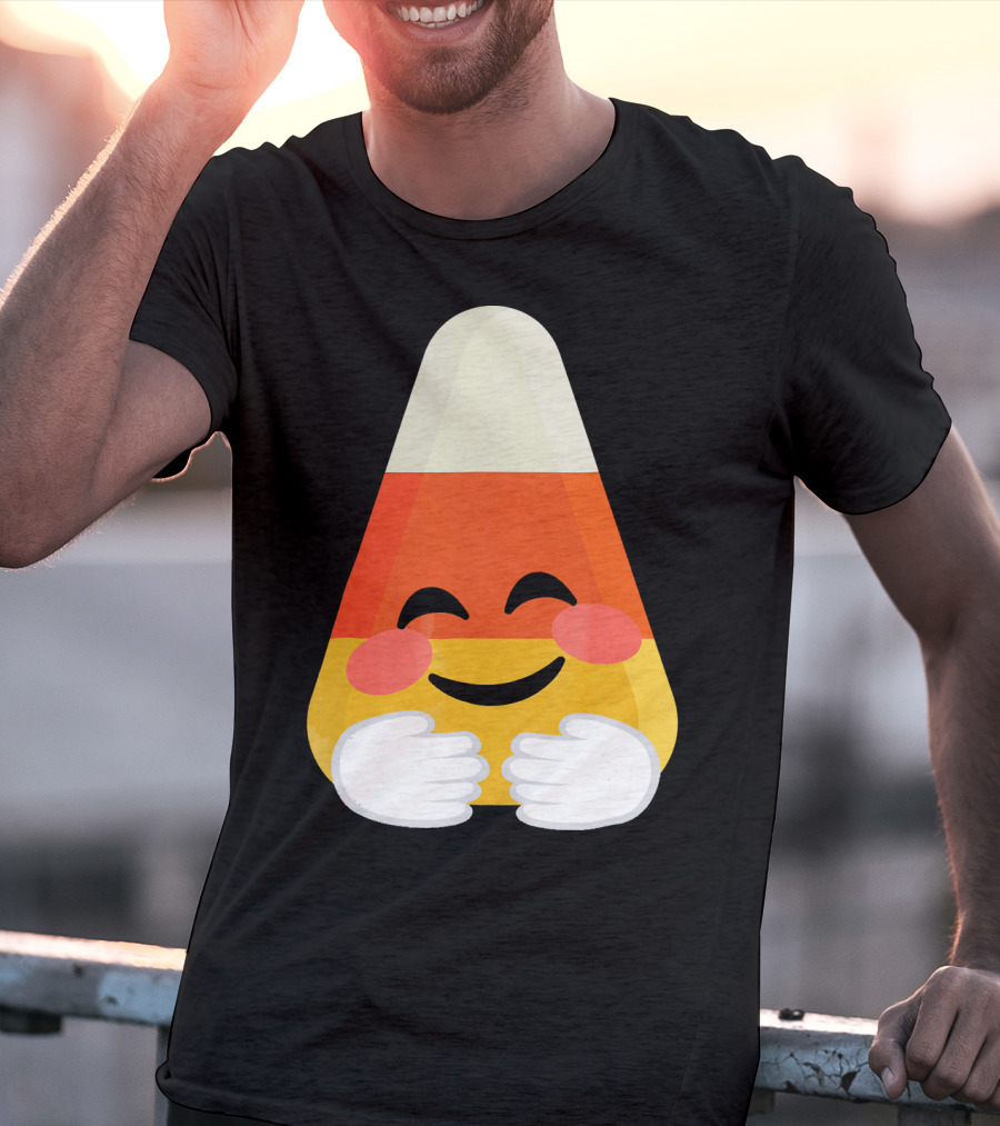 Candy Corn Emoji Hugs Embrace T-Shirt