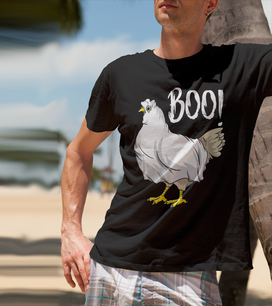 Chicken Ghost Boo Funny Farmer Halloween Chicken T-Shirt