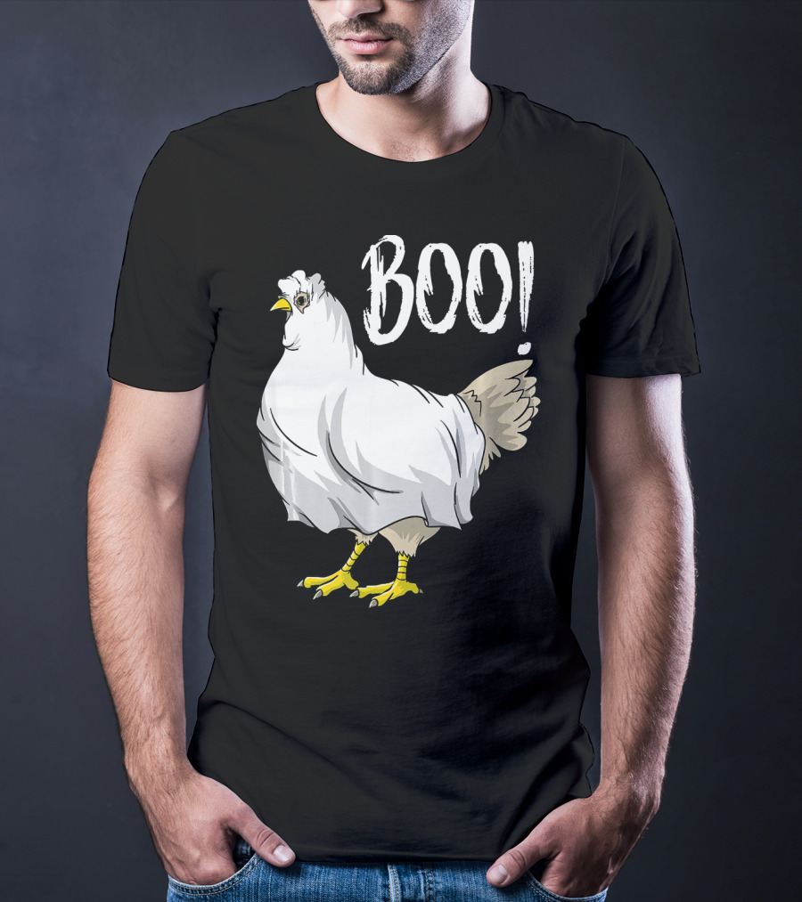 Chicken Ghost Boo Funny Farmer Halloween Chicken T-Shirt