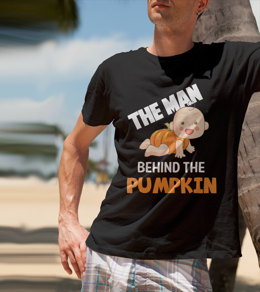 The Man Behind The Pumpkin Halloween Baby Costume Humor T-Shirt