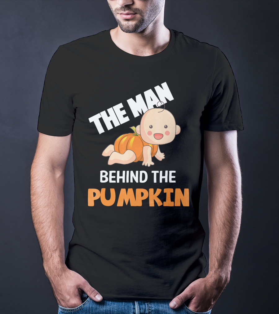 The Man Behind The Pumpkin Halloween Baby Costume Humor T-Shirt