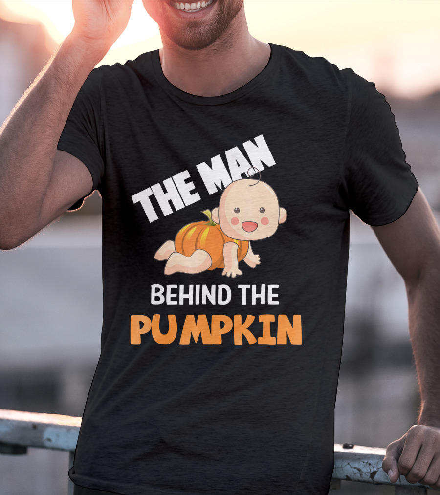 The Man Behind The Pumpkin Halloween Baby Costume Humor T-Shirt