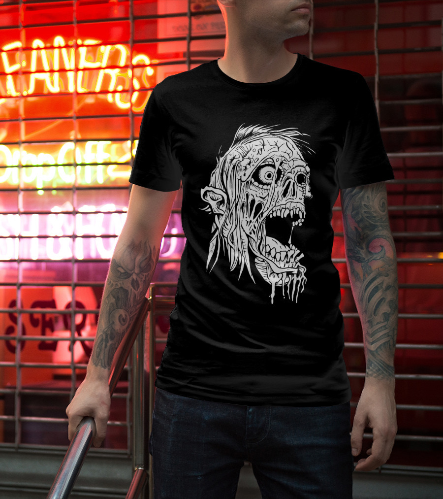 Zombie Halloween Horror Costume Top Creepy Skull T-Shirt