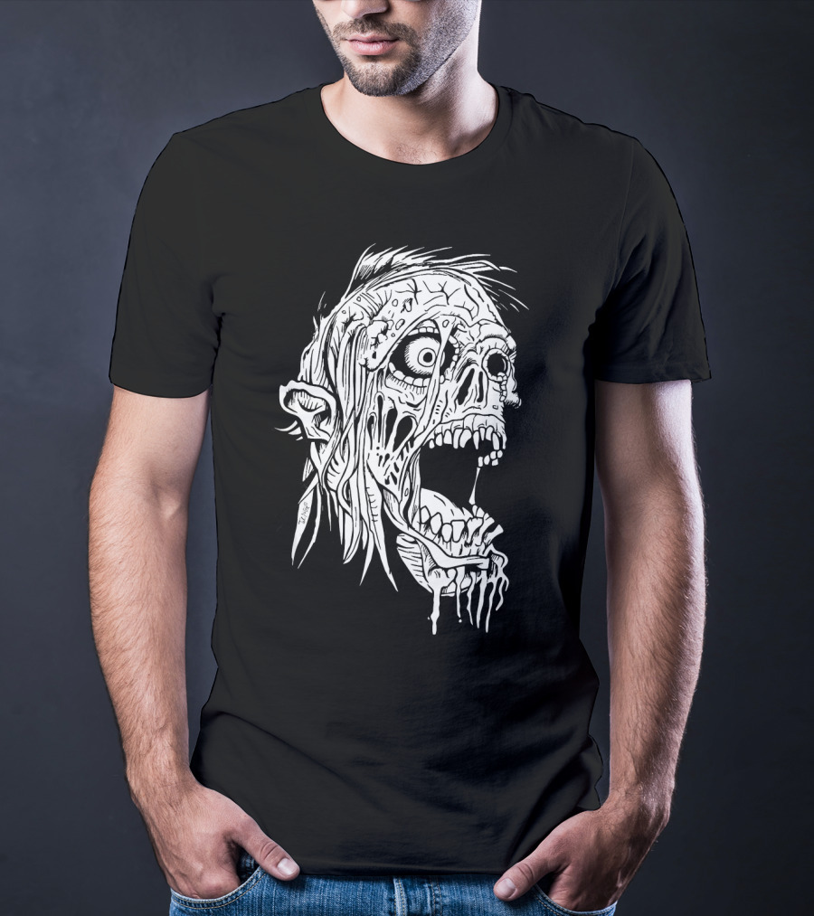 Zombie Halloween Horror Costume Top Creepy Skull T-Shirt
