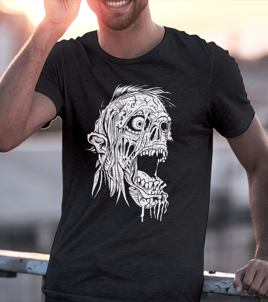 Zombie Halloween Horror Costume Top Creepy Skull T-Shirt