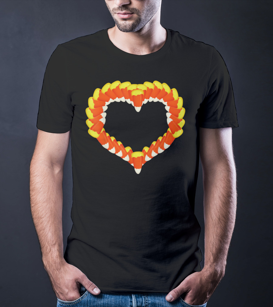 Heart Of Halloween Candy Corn Trick Or Treat T-Shirt