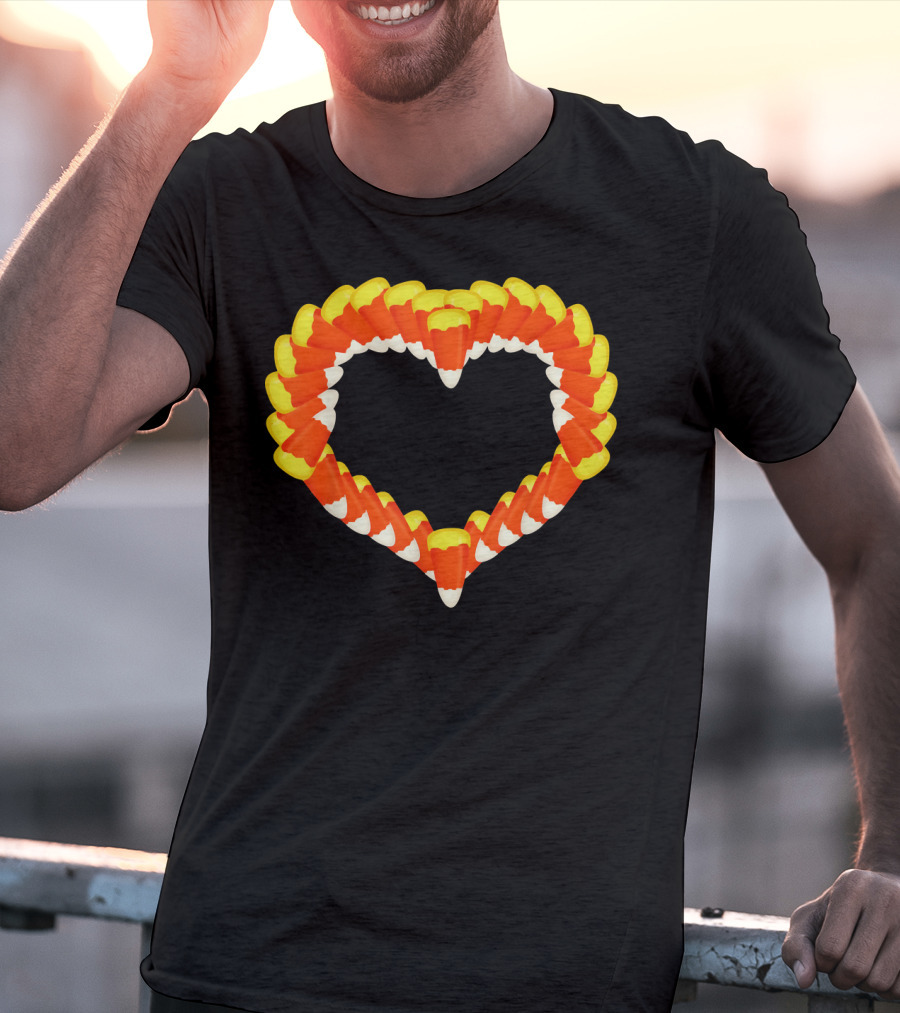 Heart Of Halloween Candy Corn Trick Or Treat T-Shirt