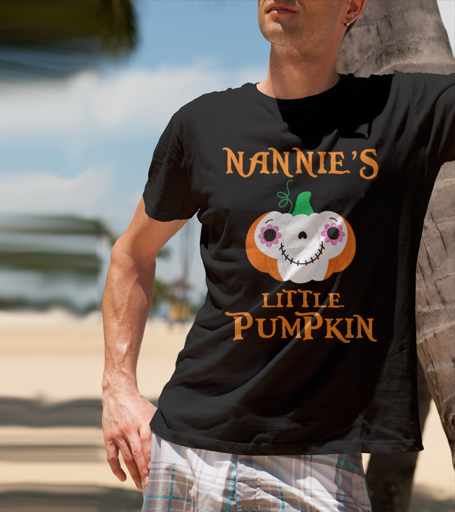 Nannie's Little Pumpkin Halloween Funny Face T-Shirt