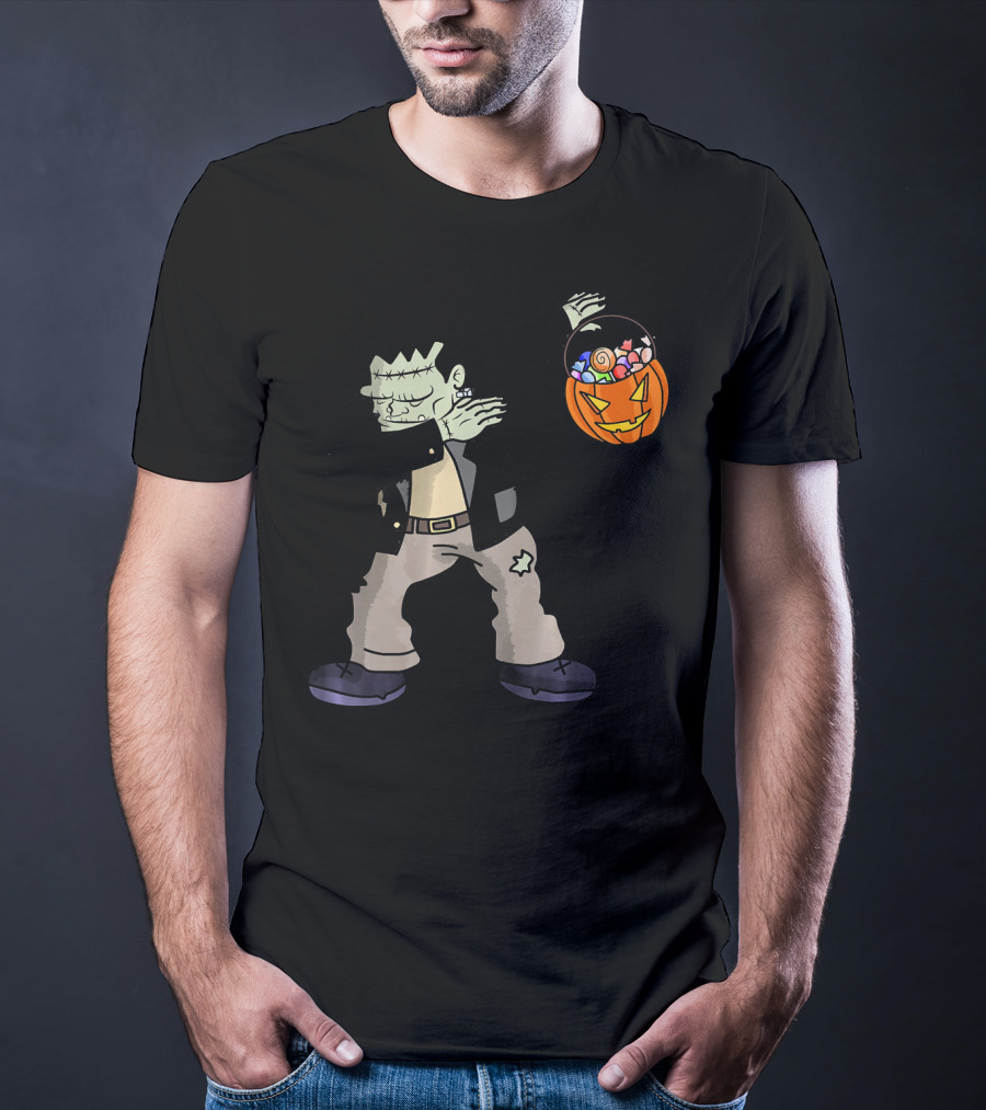 Happy Daboween Frankenstein Dab Candy Bucket T-Shirt