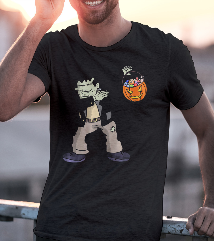 Happy Daboween Frankenstein Dab Candy Bucket T-Shirt