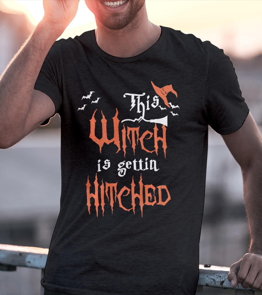 This Witch Is Gettin Hitched With Bats And Pointy Hat T-Shirt