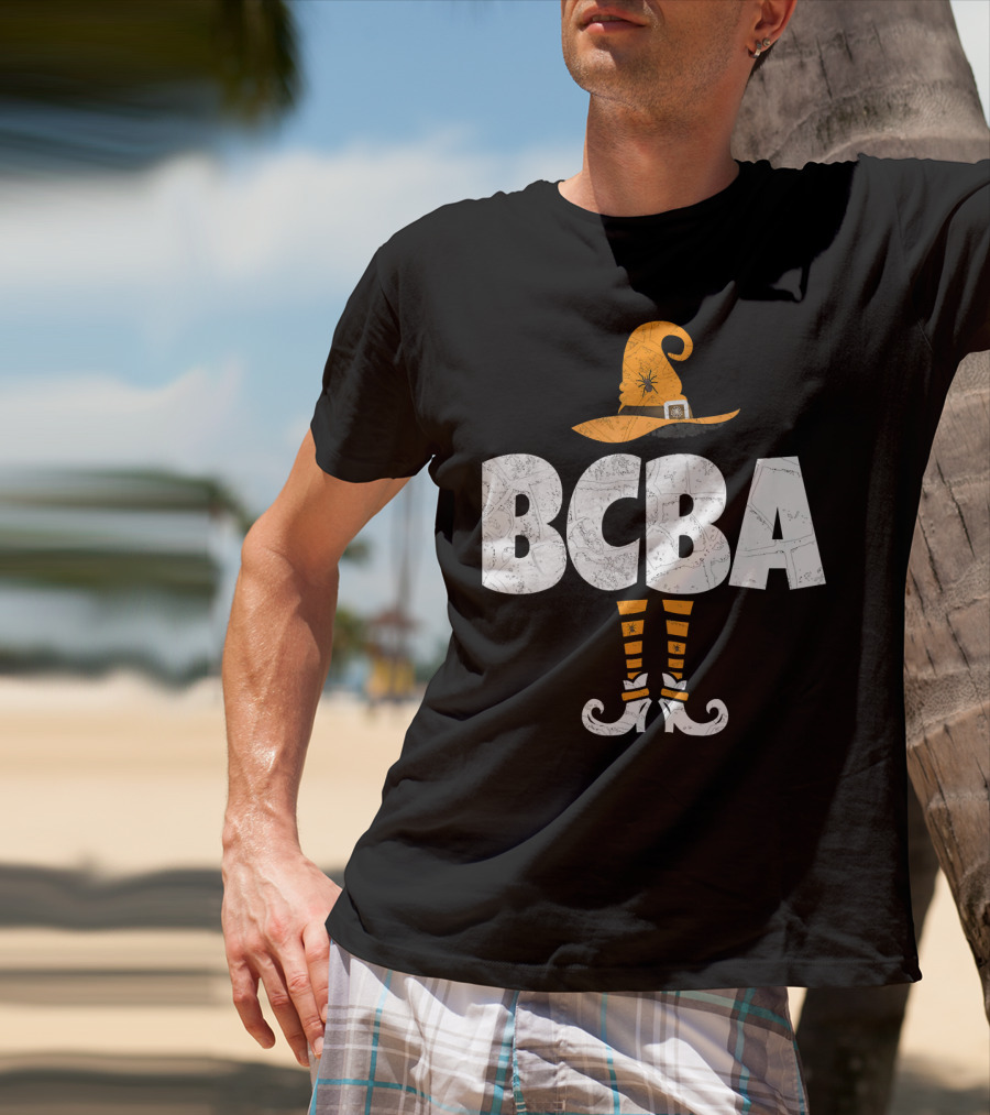 BCBA Witch Hat And Striped Socks Halloween T-Shirt