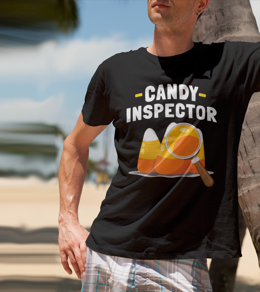 Candy Inspector Halloween Trick Or Treating Candy Corn T-Shirt