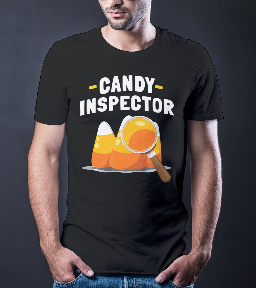 Candy Inspector Halloween Trick Or Treating Candy Corn T-Shirt