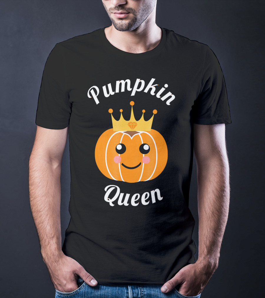 Pumpkin Queen Cute Pumpkin With Crown And Smile T-Shirt
