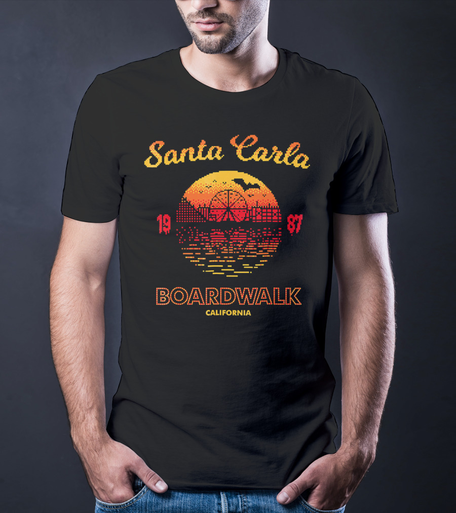 Santa Carla Boardwalk California 1987 Horror Ferris Wheel Sunset T-Shirt