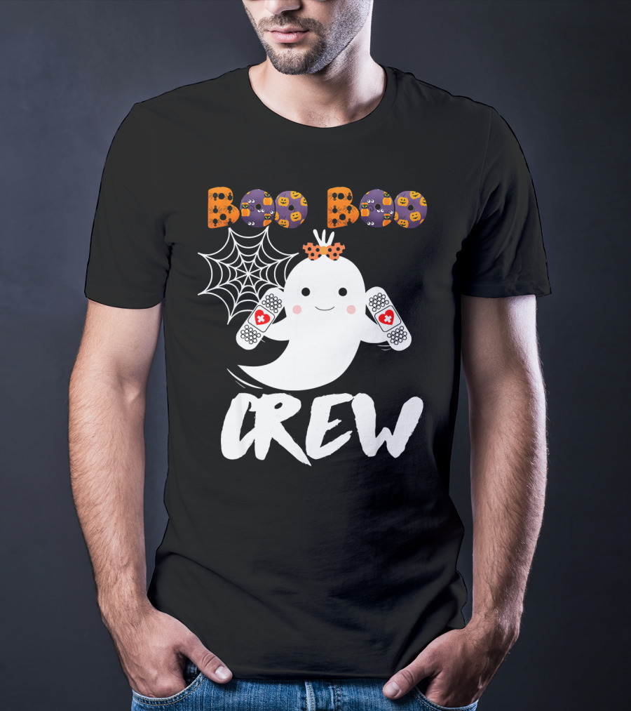 Boo Boo Crew Ghost With Bandages And Spider Web T-Shirt