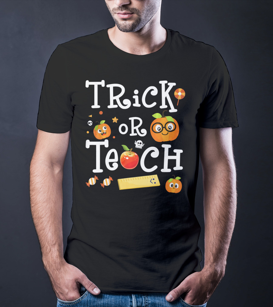 Trick Or Teach Scary Pumpkin Student Halloween T-Shirt