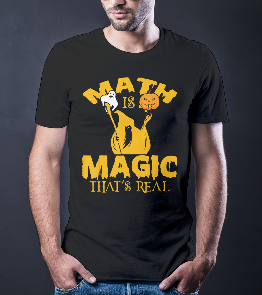 Math Is Magic That's Real Halloween Teacher Ghost Pumpkin T-Shirt