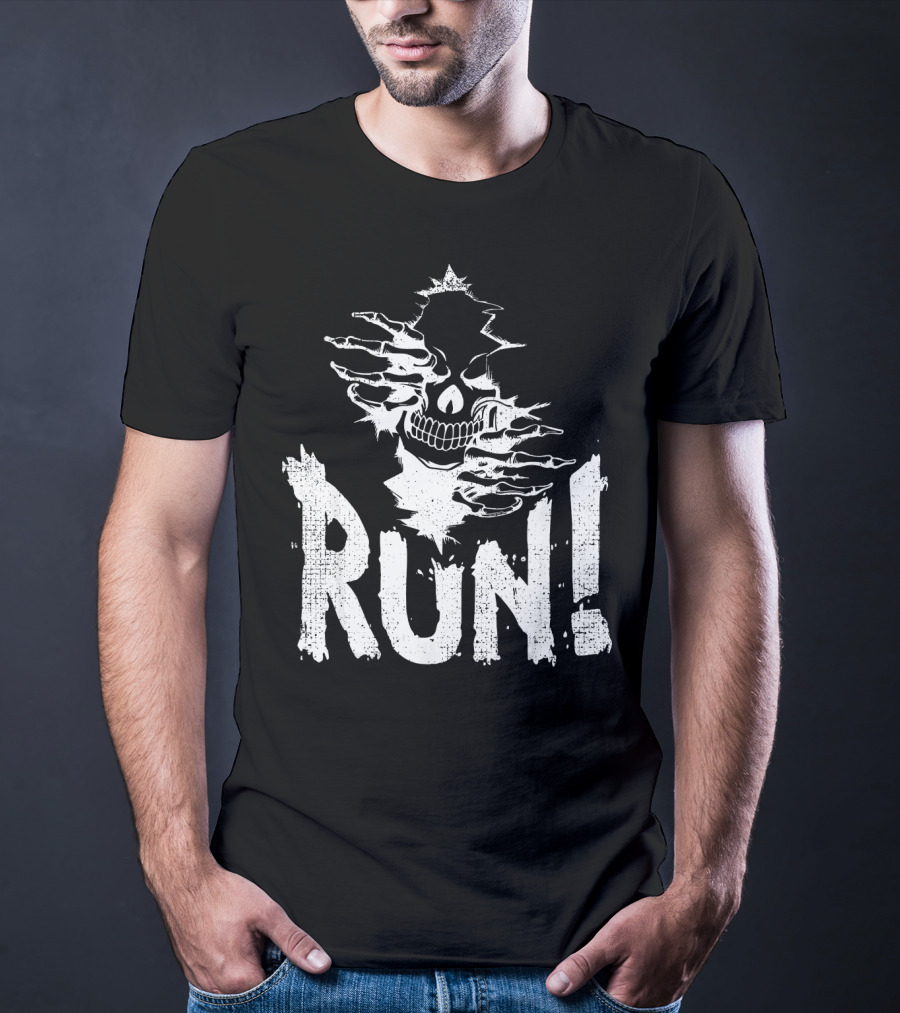 RUN Wicked Halloween Skeleton Skull Evil T-Shirt
