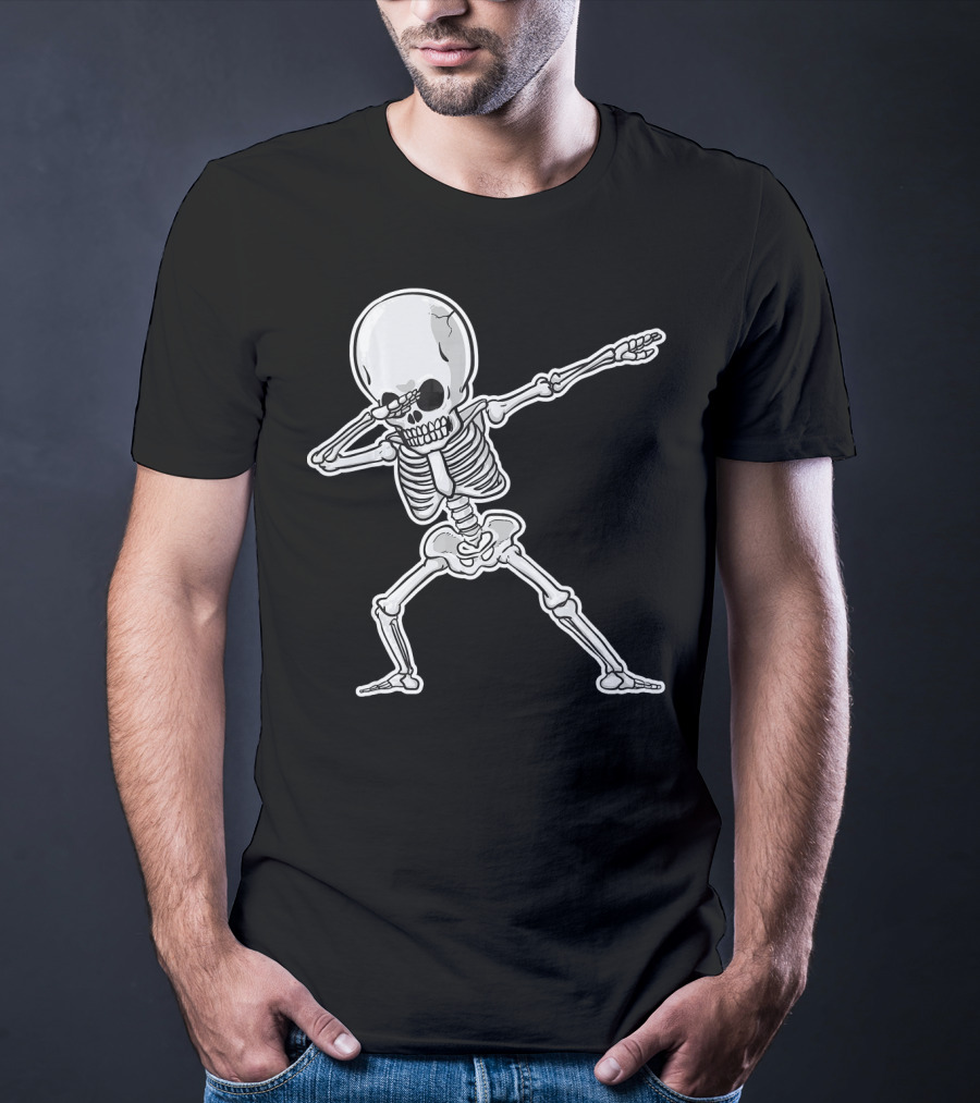 Dabbing Skeleton Dance Halloween Party Vibe T-Shirt
