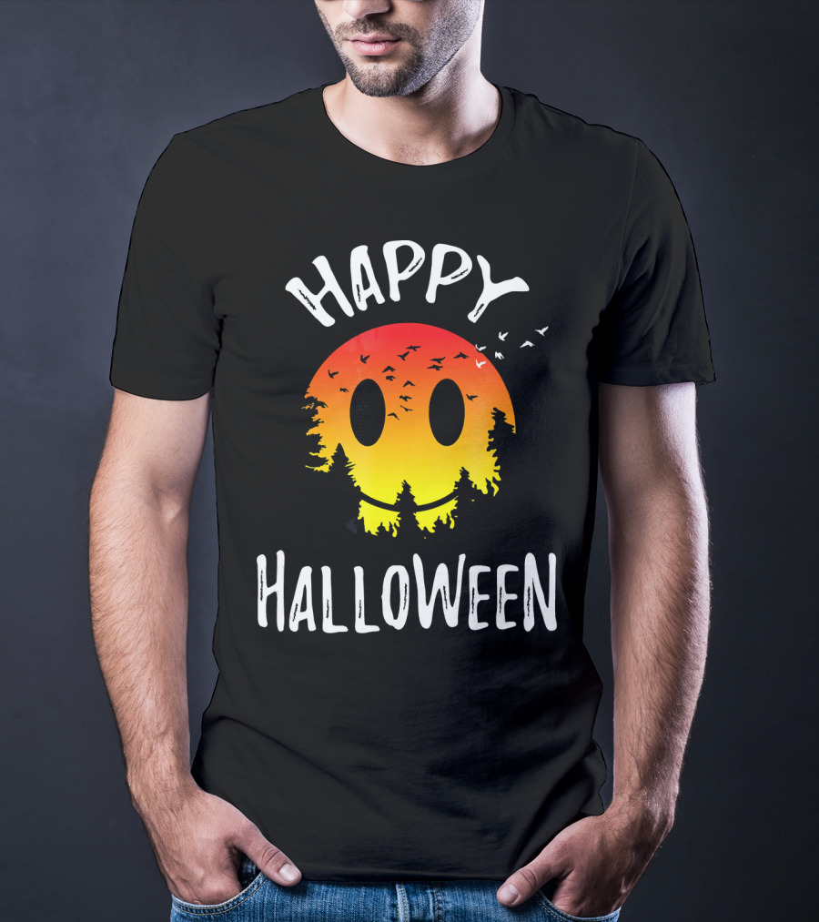 Happy Halloween Spooky Camp Sunset T-Shirt