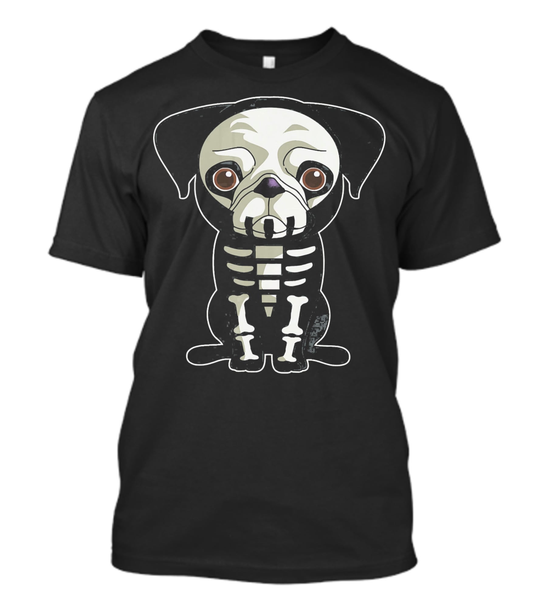 Skeleton Pug Halloween Dog Skeleton X-Ray T-Shirt