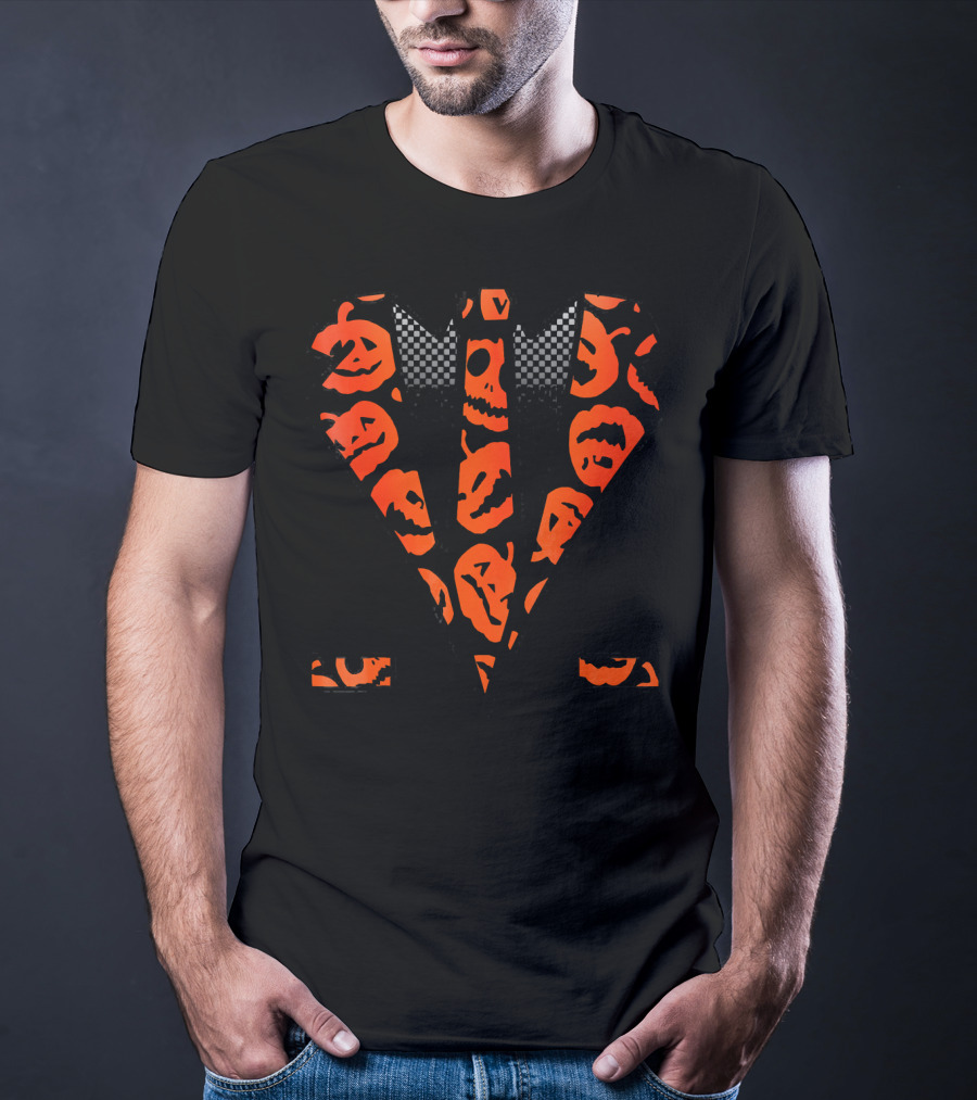 David Pumpkins Tuxedo Pumpkin Pattern Halloween T-Shirt