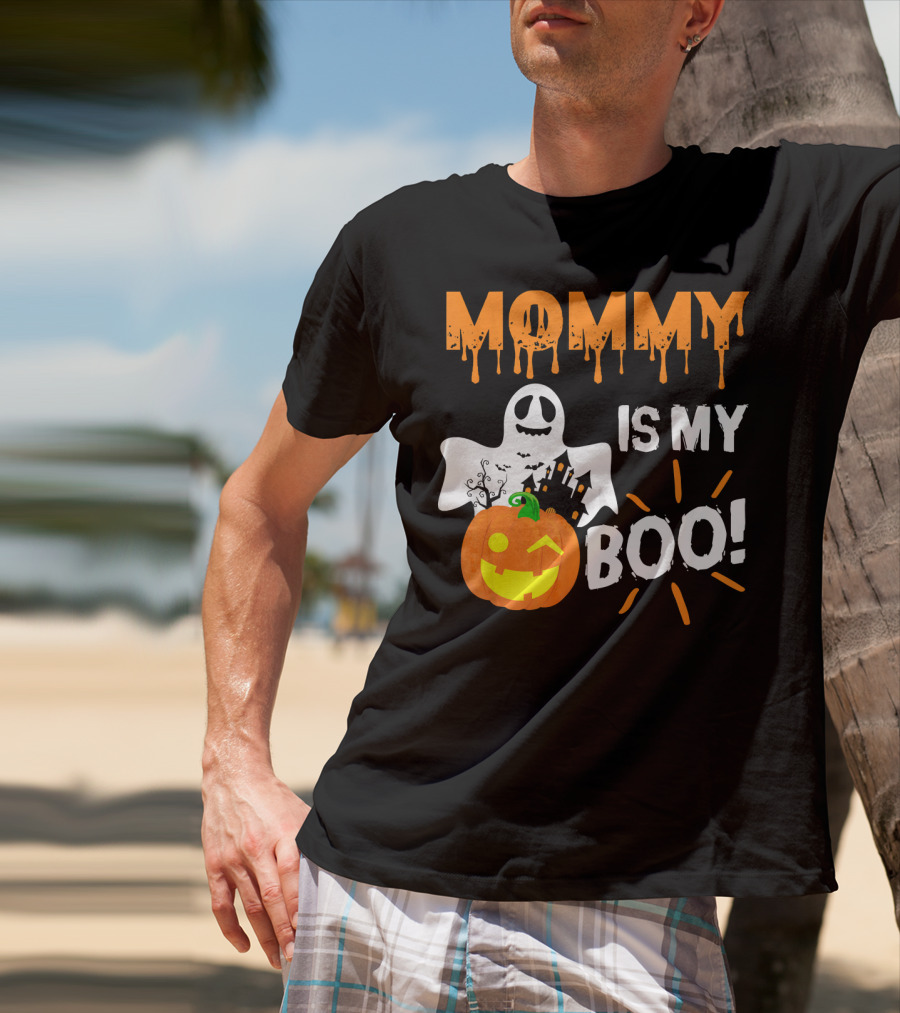 MOMMY IS MY BOO Ghost Pumpkin Halloween T-Shirt