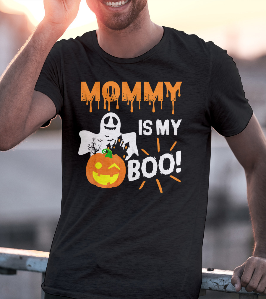 MOMMY IS MY BOO Ghost Pumpkin Halloween T-Shirt