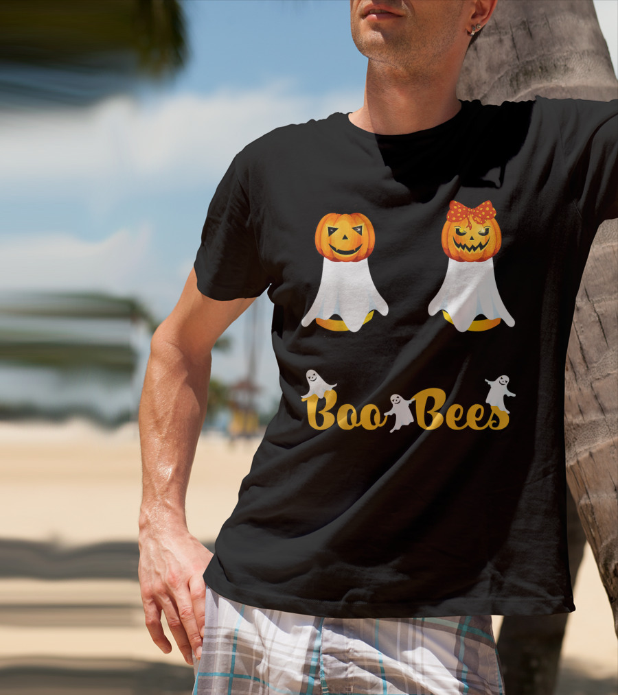 Boo Bees Couples Halloween Costume With Pumpkin Ghosts Scary T-Shirt