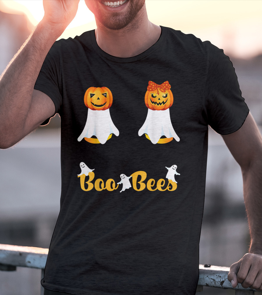 Boo Bees Couples Halloween Costume With Pumpkin Ghosts Scary T-Shirt