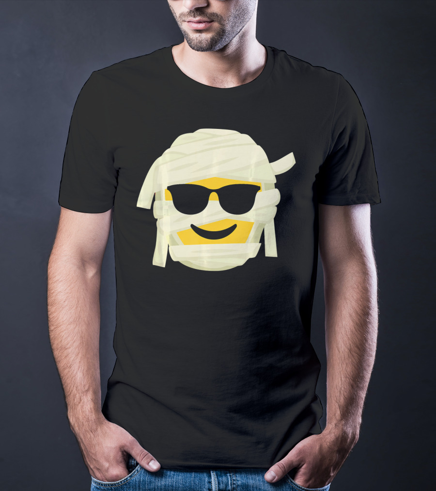 Mummy Emoji Wrapped In Bandages With Cool Shades T-Shirt