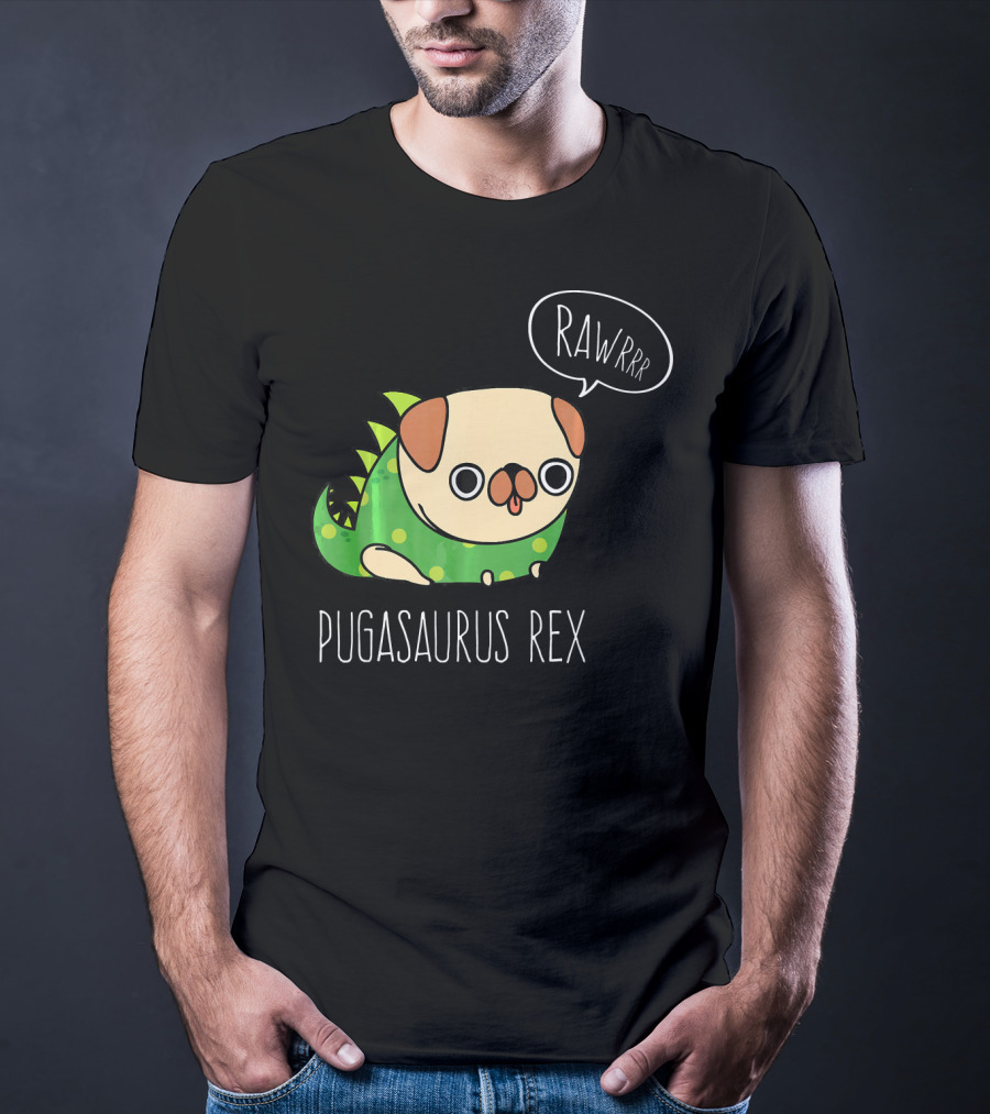 Pugasaurus Rex Rawrrr Pug Halloween Dog Costume T-Shirt