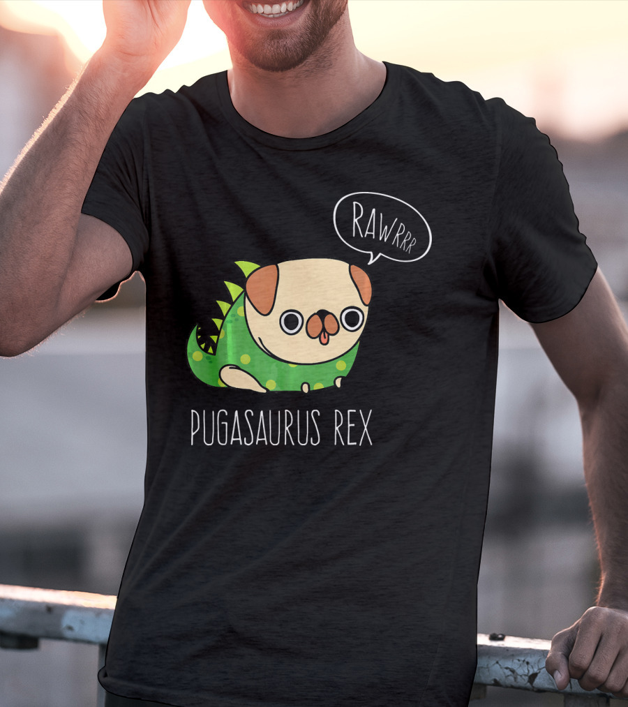 Pugasaurus Rex Rawrrr Pug Halloween Dog Costume T-Shirt