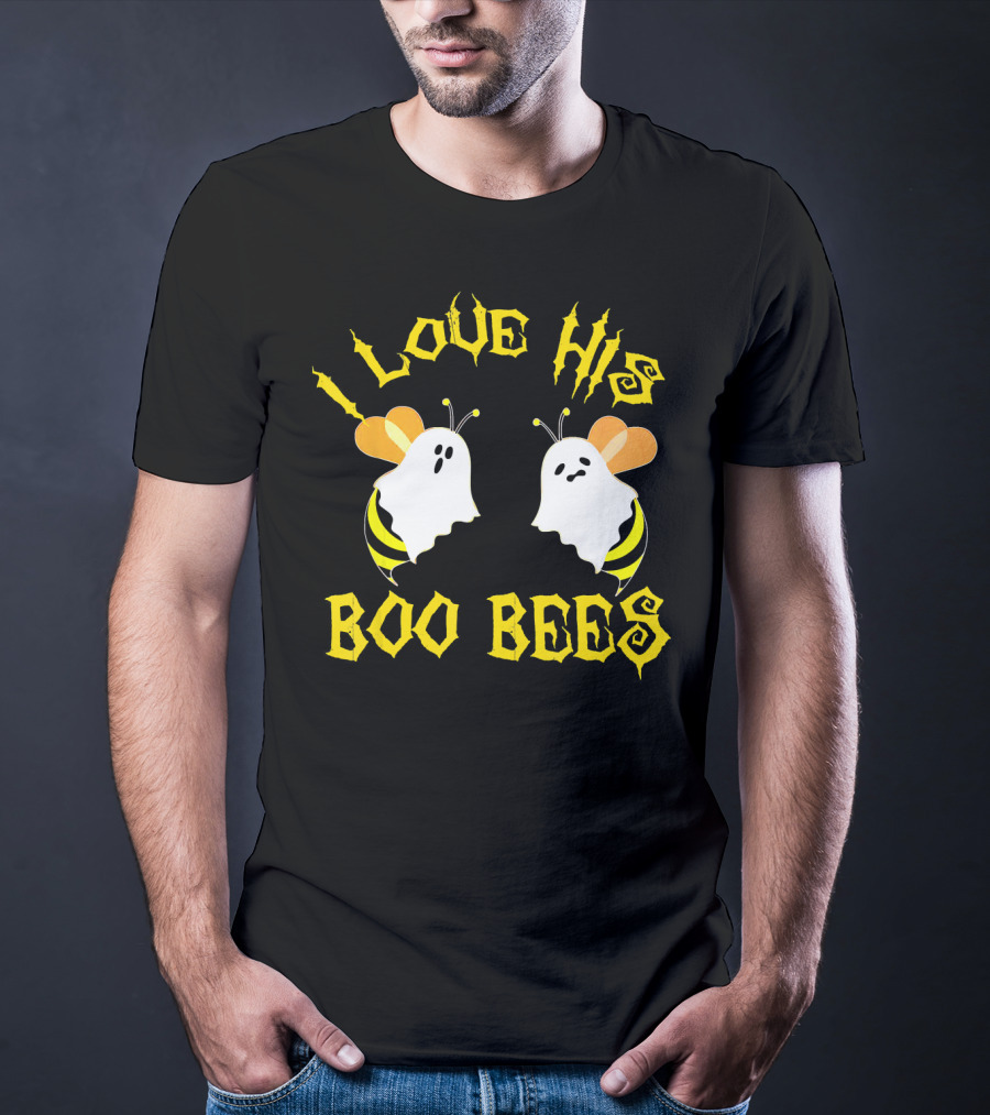 I Love His Boo Bees Ghost Bees Halloween Humor T-Shirt