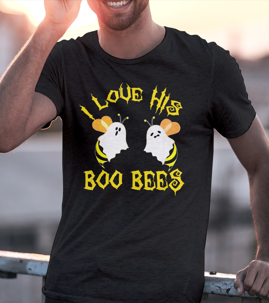 I Love His Boo Bees Ghost Bees Halloween Humor T-Shirt