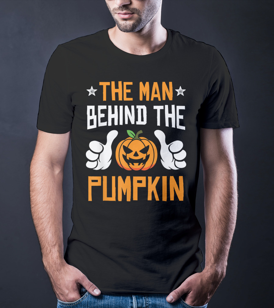 The Man Behind The Pumpkin Halloween Funny Mens T-Shirt