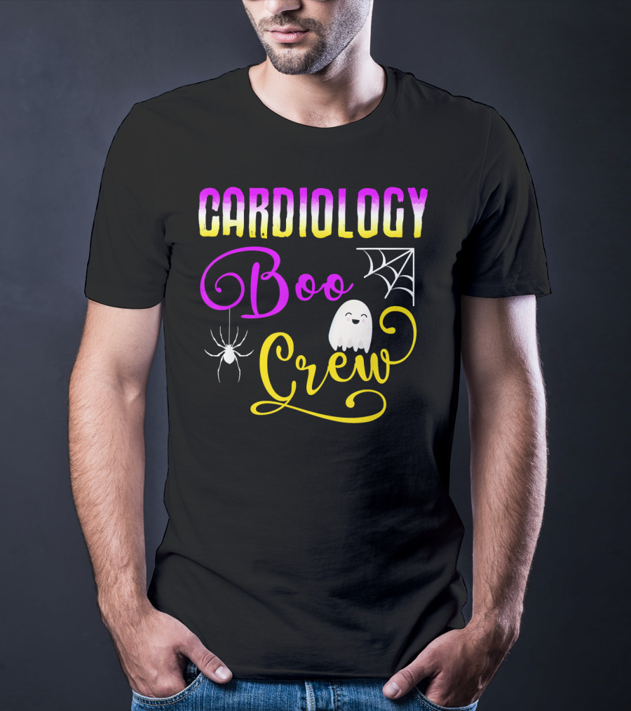 Cardiology Boo Crew Halloween Ghost Spider Web T-Shirt