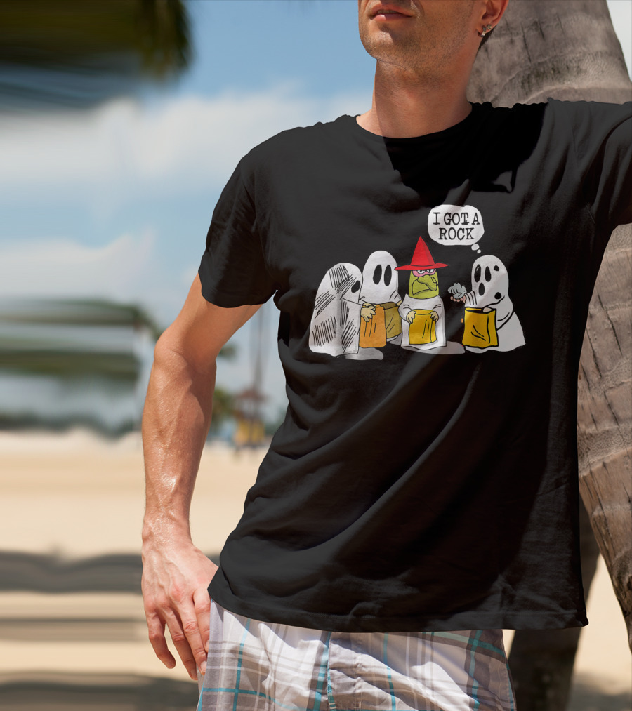 I Got A Rock Funny Trick Or Treat Ghosts And Unamused Witch Hat T-Shirt