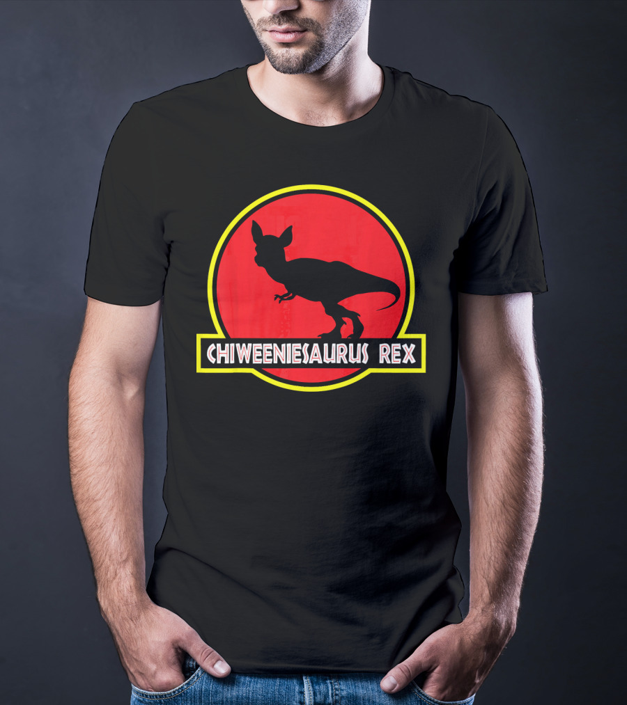 Chiweeniesaurus Rex Funny Chiweenie Jurassic Park T-Shirt