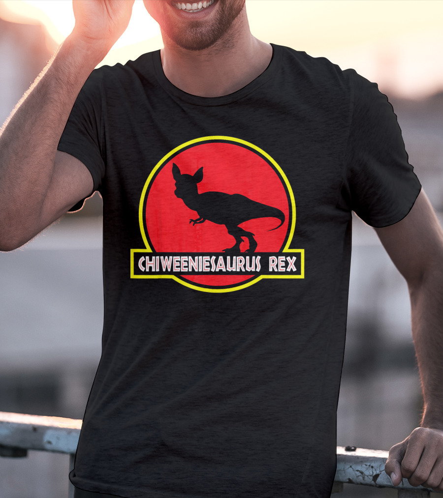 Chiweeniesaurus Rex Funny Chiweenie Jurassic Park T-Shirt