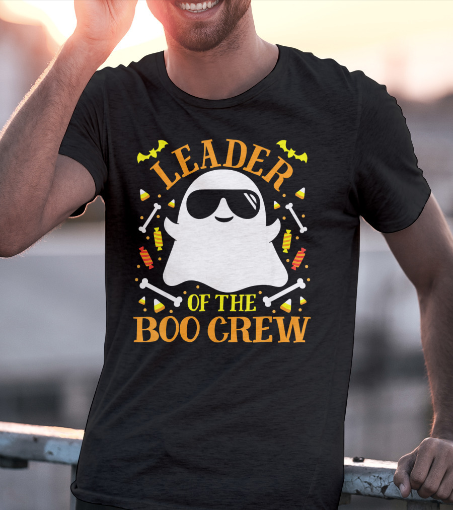 Leader Of The Boo Crew Ghost Halloween Matching Set T-Shirt