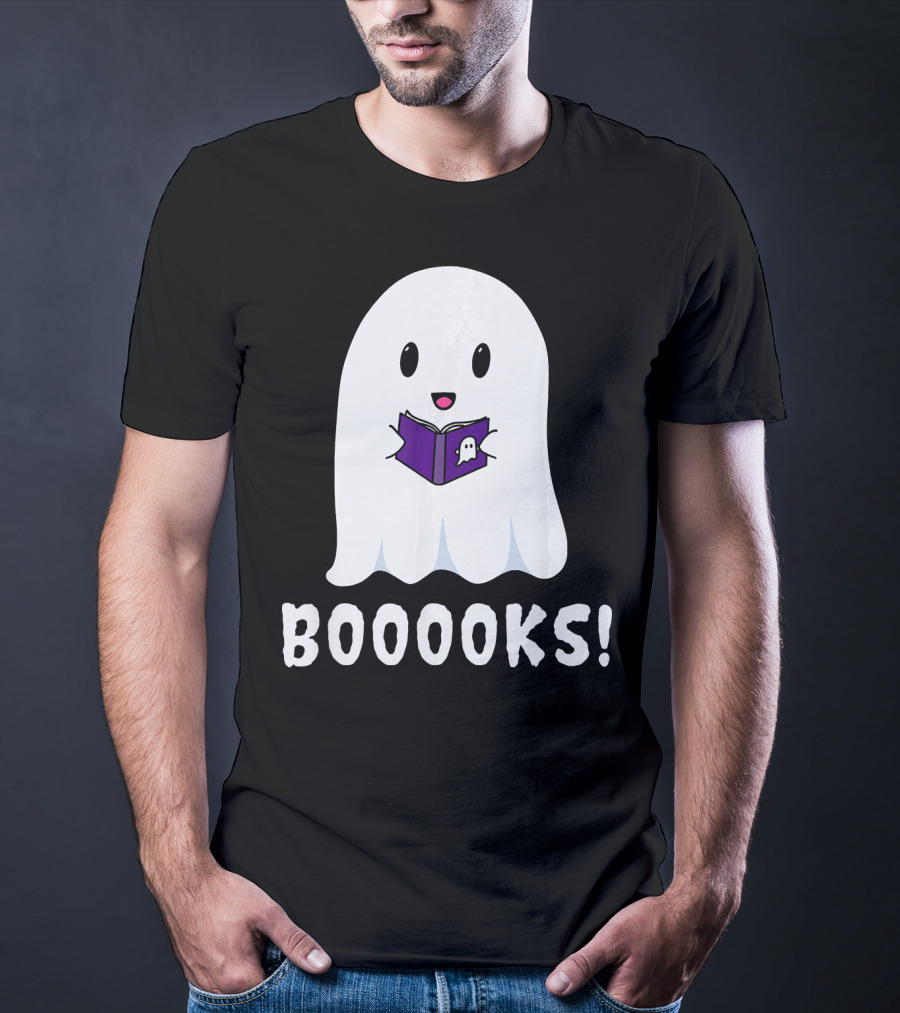 Booooks Ghost Halloween Reading Library T-Shirt